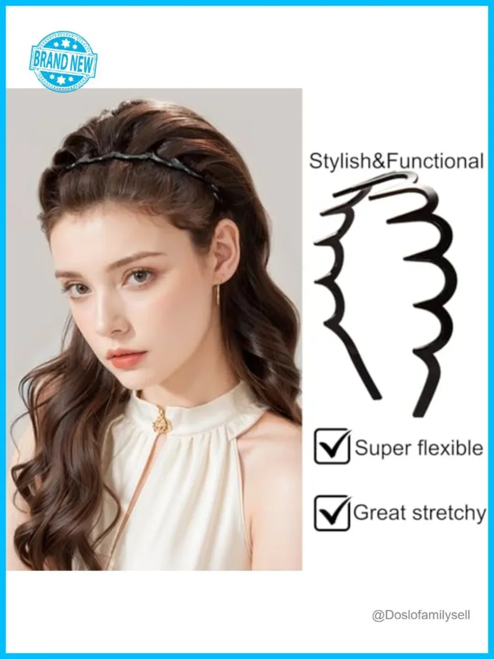 6 Pcs Zig Zag Headbands Plastic Wavy Hair Head Band Comb with Teeth Hair